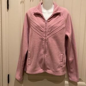 Ciera + Co Women’s Size XL Full Zip Fleece Sweater Jacket Collar Pockets Pink